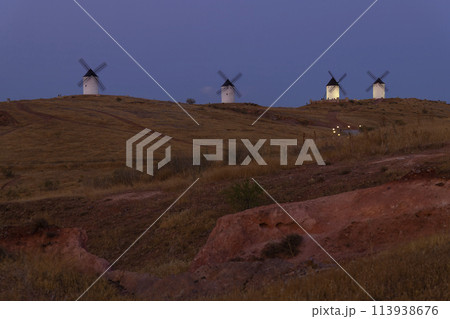 Windmills near Alcazar de San Juan, Toledo, Castilla La Mancha, Spain Windmills near Alcazar de San Juan, Toledo, Castilla La Mancha, Spain 113938676