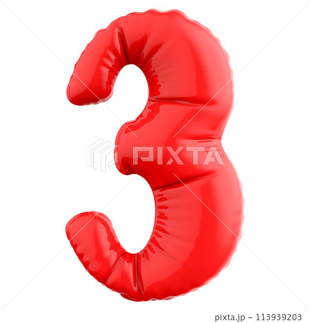 3 Number Gold 3D Render 3 Number Gold 3D Render 113939203