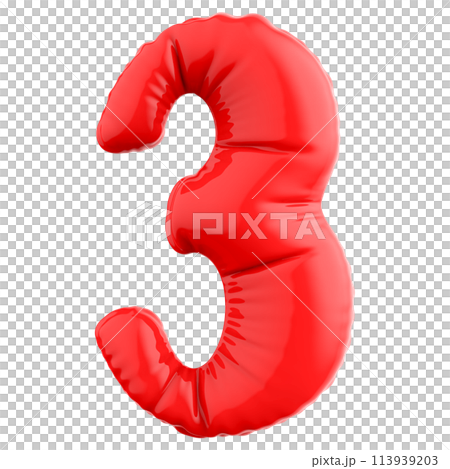3 Number Gold 3D Render 3 Number Gold 3D Render 113939203