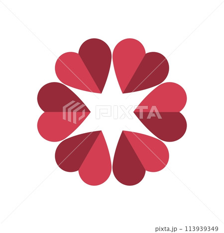 Pink Heart Love Logo Template Illustration Design. Vector EPS 10. Pink Heart Love Logo Template Illustration Design. Vector EPS 10. 113939349
