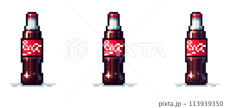 pixel icon of drink bottle on white background pixel icon of drink bottle on white background 113939350