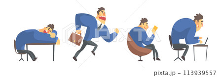 Funny Business Man Character in Tie in...のイラスト素材 [113939557] - PIXTA