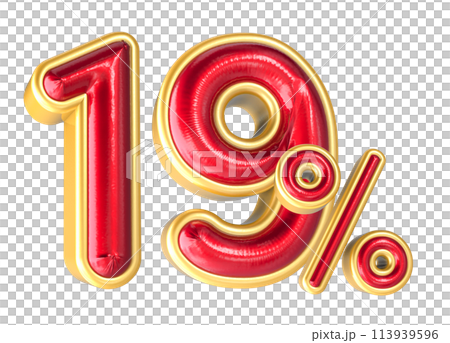Percent Number 3D Render 113939596