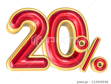 Percent Number 3D Render 113939598