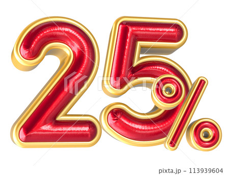 Percent Number 3D Render 113939604