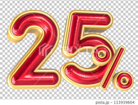 Percent Number 3D Render 113939604