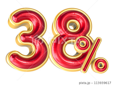 Percent Number 3D Render Percent Number 3D Render 113939617