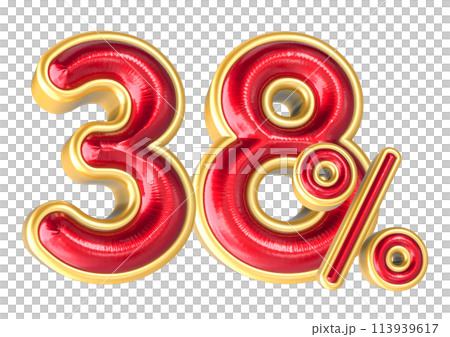 Percent Number 3D Render Percent Number 3D Render 113939617