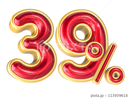 Percent Number 3D Render 113939618