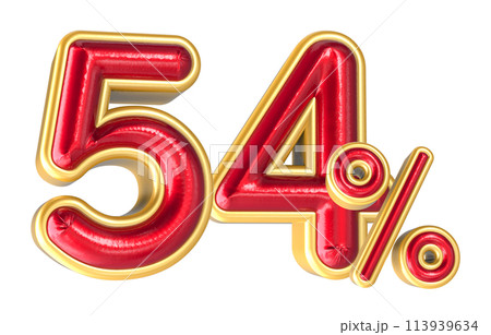 Percent Number 3D Render 113939634