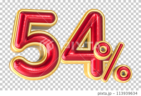 Percent Number 3D Render Percent Number 3D Render 113939634