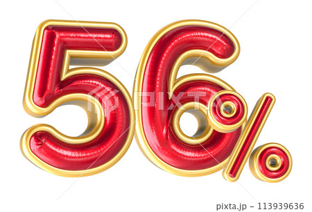 Percent Number 3D Render Percent Number 3D Render 113939636