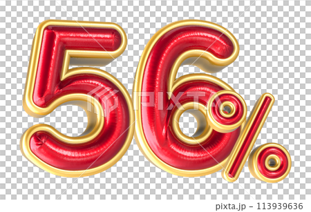 Percent Number 3D Render Percent Number 3D Render 113939636