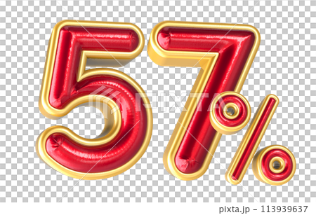 Percent Number 3D Render Percent Number 3D Render 113939637