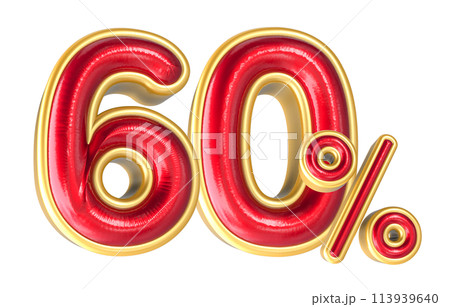 Percent Number 3D Render 113939640