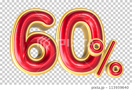 Percent Number 3D Render Percent Number 3D Render 113939640
