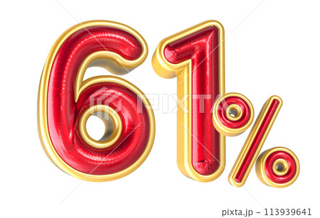 Percent Number 3D Render 113939641