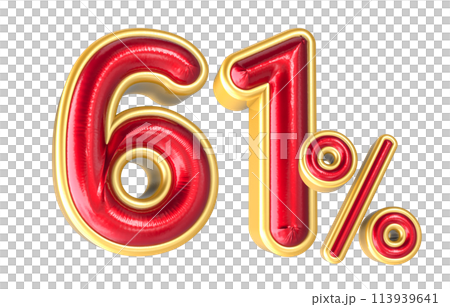 Percent Number 3D Render 113939641