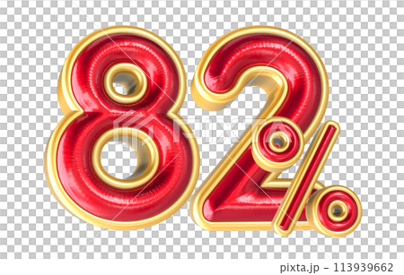 Percent Number 3D Render 113939662