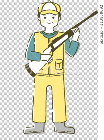 中年男性の猟師 初老男性のハンター 113939692