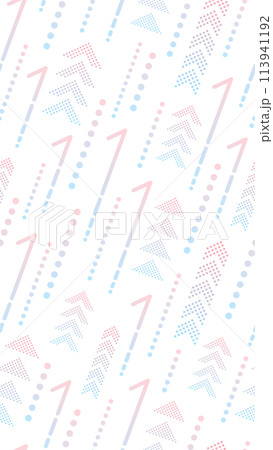ピンクと水色のグラデーションの右上がりの矢印の縦長パターン背景 113941192