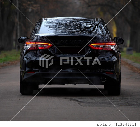 Modern car background, car back lights wallpaper 113941511