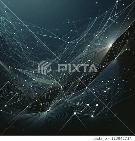 abstract digital background with connected lines and dots 113941734