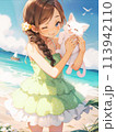 海で遊ぶ女の子 海で遊ぶ女の子 113942110