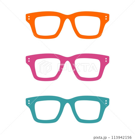 Colorful Geek Glasses Logo Template Illustration Design. Vector EPS 10. 113942156
