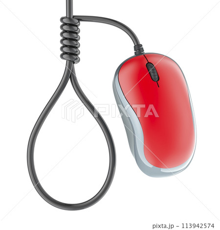 Noose from Wired Computer Mouse. 3D rendering 113942574