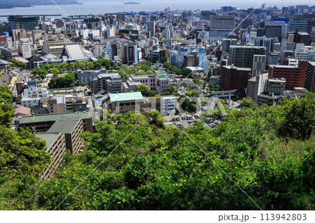城山公園展望台から見る鹿児島市の街並み 城山公園展望台から見る鹿児島市の街並み 113942803