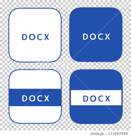 File extension DOCX icon set of 4 File extension DOCX icon set of 4 113943569