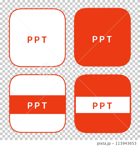 File extension PPT icon set of 4 File extension PPT icon set of 4 113943653