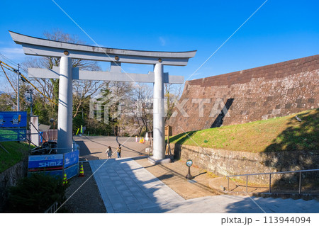 宮城県仙台市 仙台城内、宮城縣護國神社 鳥居 宮城県仙台市 仙台城内、宮城縣護國神社 鳥居 113944094