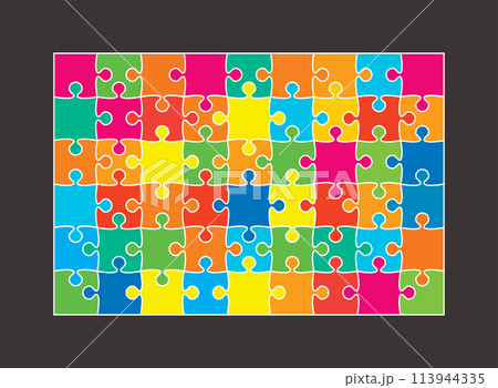 Banner template made color pieces puzzle, jigsaw Banner template made color pieces puzzle, jigsaw 113944335