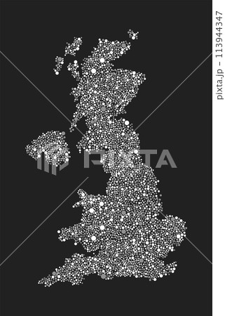 Creative map United Kingdom made from random dots 113944347