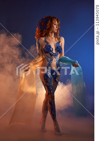 Mythological beast of water with appearance of a alluring woman 113945078