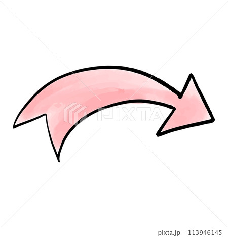 Arrow watercolor doodle element. Vector illustration. Arrow watercolor doodle element. Vector illustration. 113946145