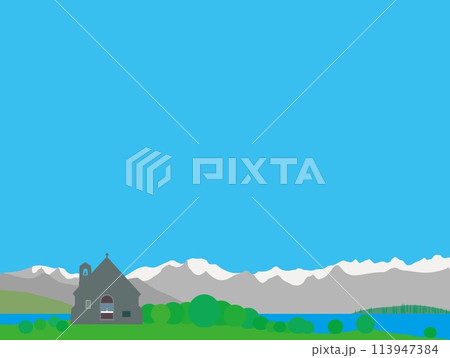 テカポ湖　lake tekapo　善き羊飼いの教会　ニュージーランド 113947384