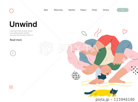 Life Unframed: Yoga -modern flat vector concept illustration of man tied himself in knot, doing yoga. Metaphor of unpredictability, imagination, whimsy, cycle of existence, play, growth and discovery Life Unframed: Yoga -modern flat vector concept illustration of man tied himself in knot, doing yoga. Metaphor of unpredictability, imagination, whimsy, cycle of existence, play, growth and discovery 113948190