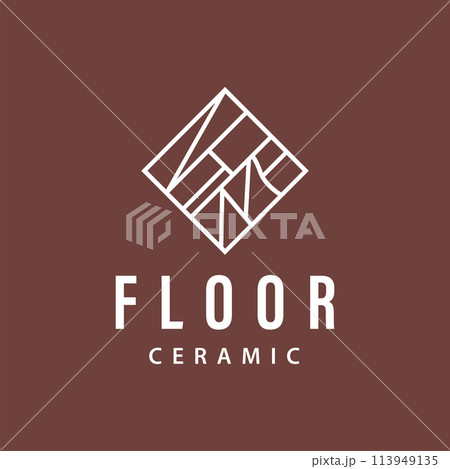 Floor Design Logo, Home Decoration Ceramic Tile Vector Illustration 113949135