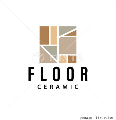 Floor Design Logo, Home Decoration Ceramic Tile Vector Illustration 113949136