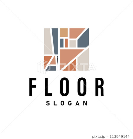 Floor Design Logo, Home Decoration Ceramic Tile Vector Illustration 113949144