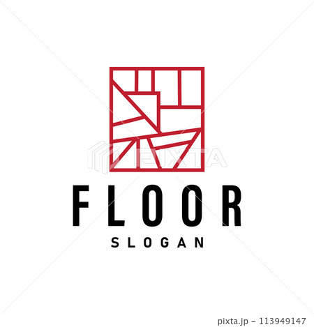 Floor Design Logo, Home Decoration Ceramic Tile Vector Illustration 113949147