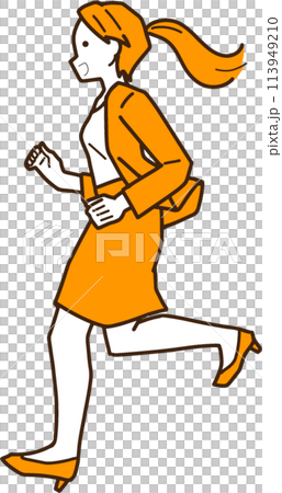 Illustration of a running businesswoman 113949210