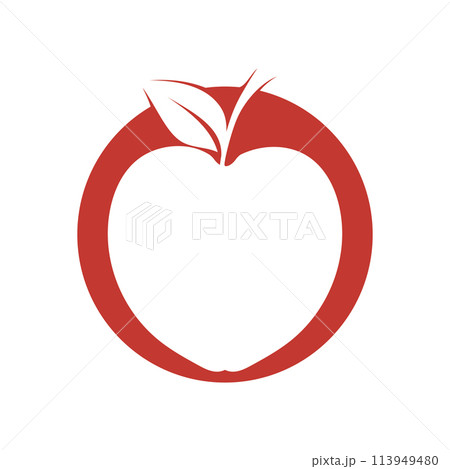 simple apple vector imageのイラスト素材 [113949480] - PIXTA