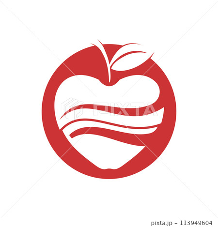 simple apple vector image simple apple vector image 113949604