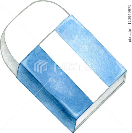 消しゴム(1個)の水彩イラスト 113949979