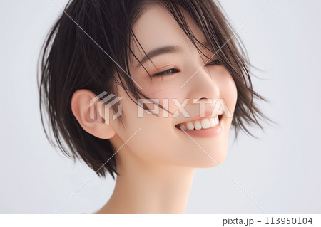 ショートヘア女性「AI生成画像」 113950104