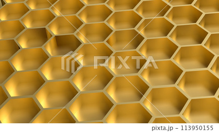 The hexagon or beehive pattern for Background concept 3d rendering. 113950155
